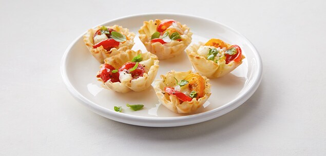 Mini Caprese Phyllo Cups Mini Caprese Phyllo Cups
