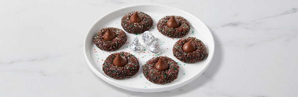Chocolate Blossom Cookies with Sprinkles