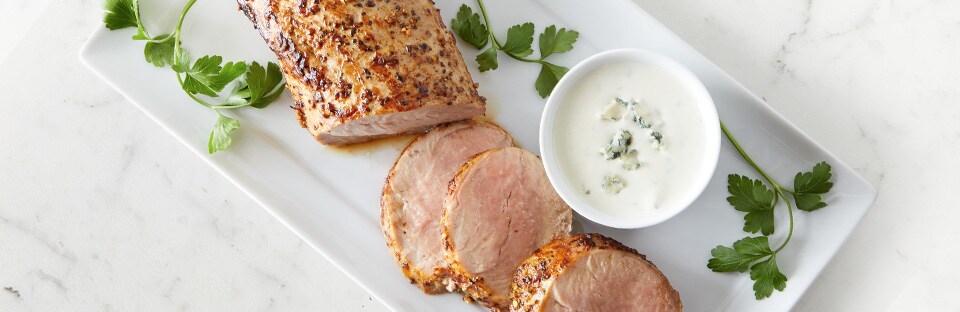 Keto Pork Tenderloin with Blue Cheese Sauce