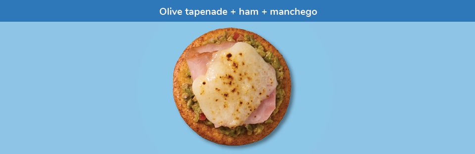 Olive tapenade + Ham + Manchego