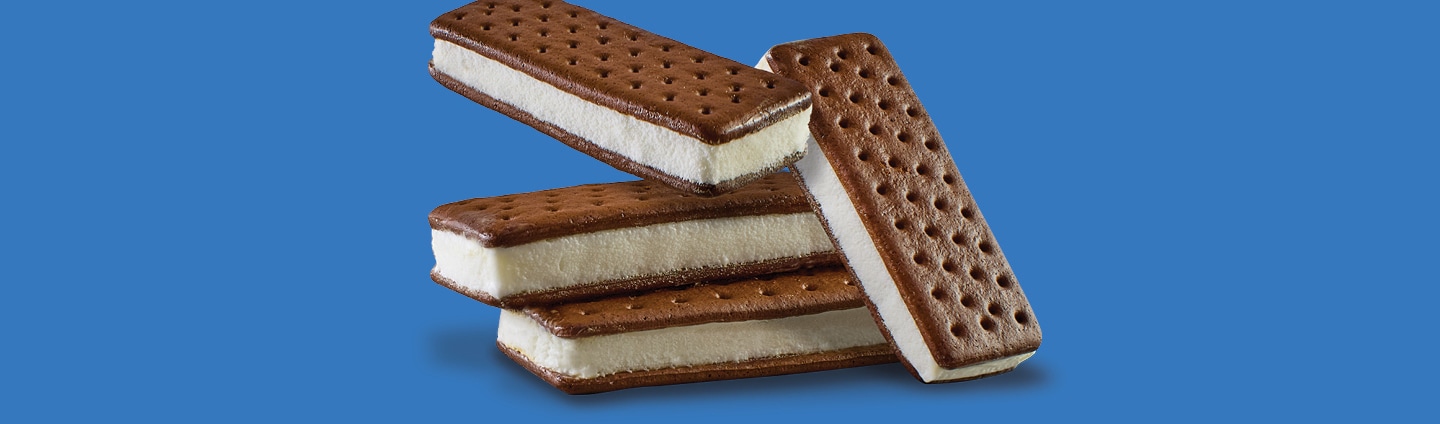A stack of ice cream sandwiches