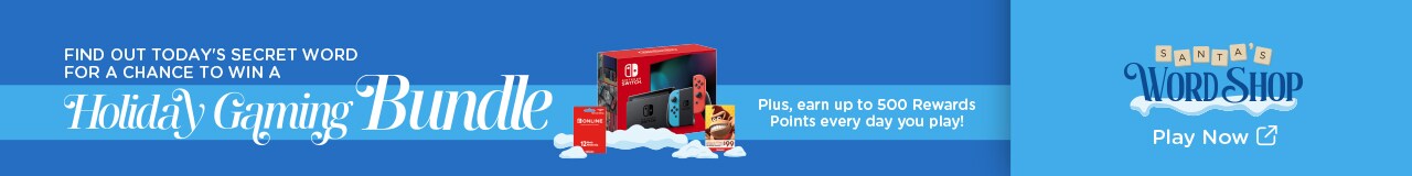 find out today’s secret word for a chance to win a holiday gaming bundle