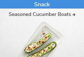 Snack recipe. Seasoned Cucumber Boats 
