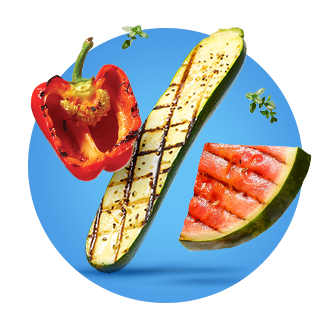 Fresh grilled vegetables.