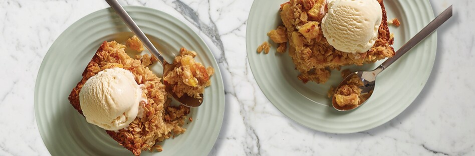 Peaches and Cream Oatmeal Bake