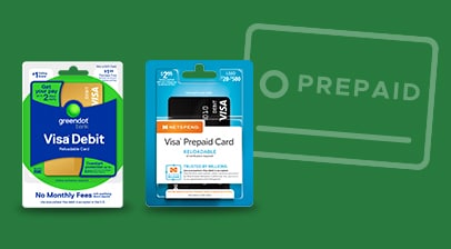 Example of prepaid card offerings at QFC including but not limited to Visa debit and Visa Prepaid cards.