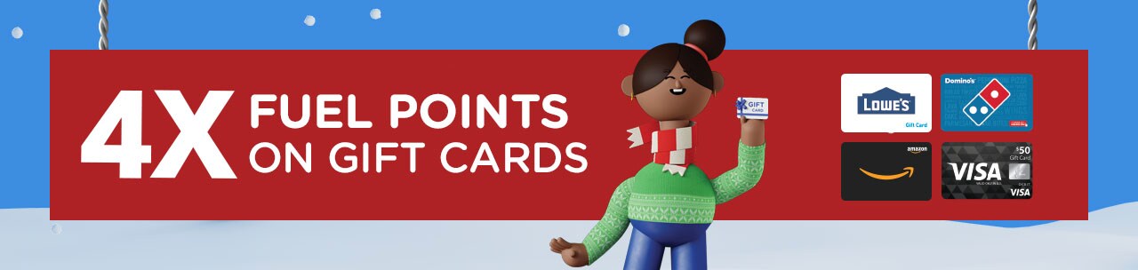 Download coupon for 4X Fuel Points on Gift Cards!